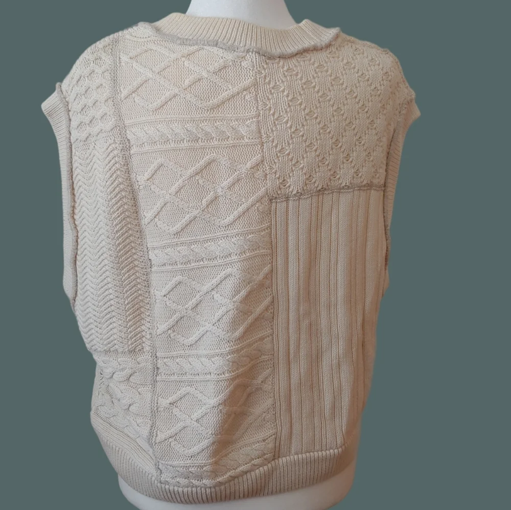 Free People Take The Plunge Knitted Cable Vest in Cream Women's XS
